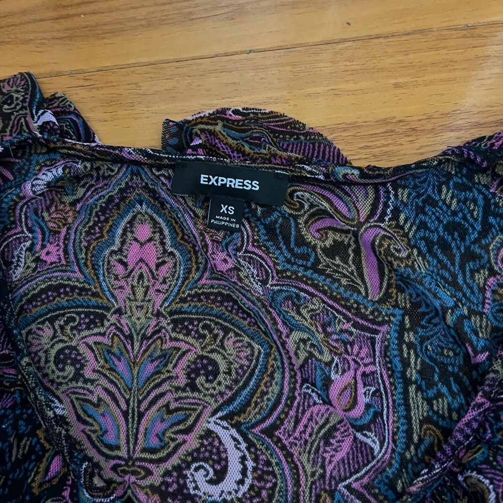 Express Multicolor Ruffle Blouse - image 7